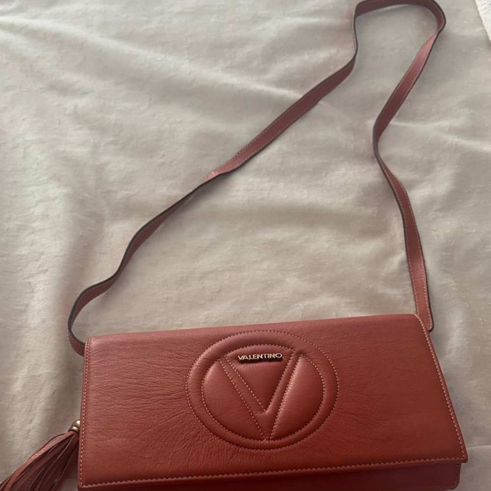 Valentino Burgundy Leather Crossbody Bag